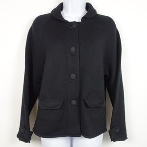 J Crew Black Wool Cardigan Sweater Jacket Womens L